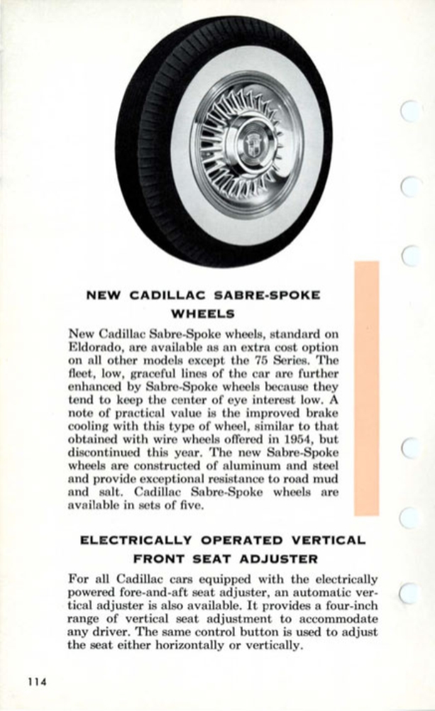 1955 Cadillac Salesmans Data Book Page 78